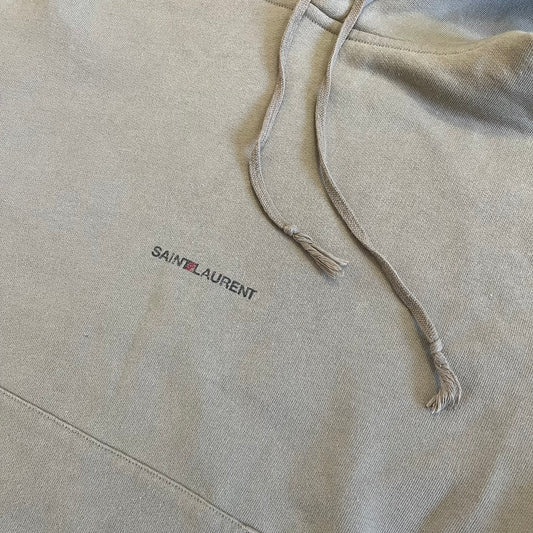 saint laurent small logo hoodie beige