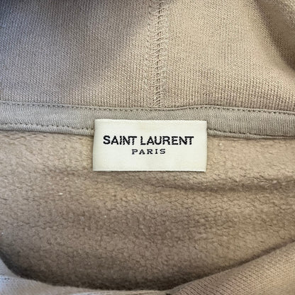 saint laurent small logo hoodie beige
