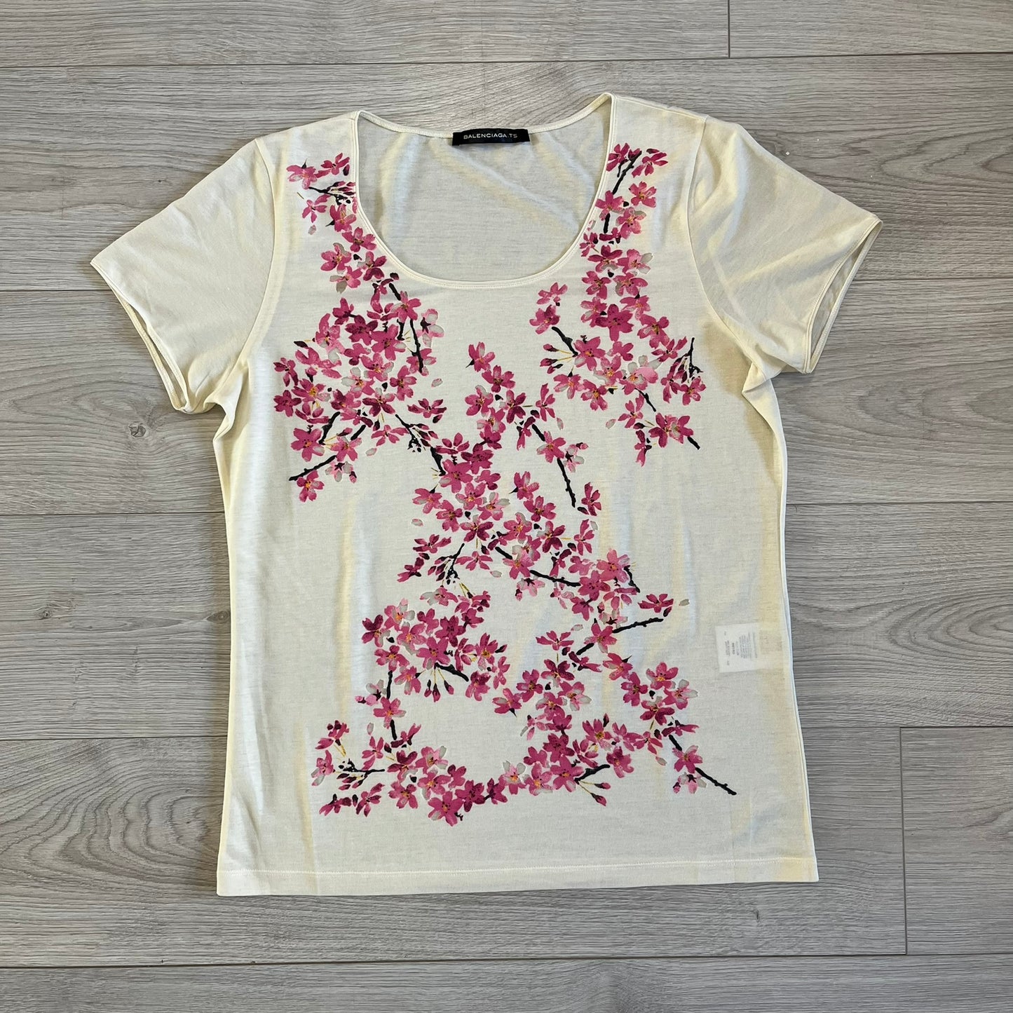balenciaga pink cherry blossom shirt