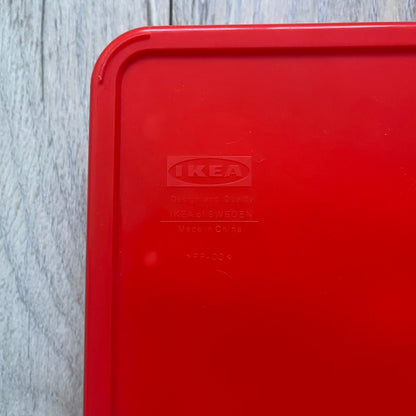 Orange/red toolkit from IKEA x Virgil Abloh MARKERAD collection, released 11/01/2019. Includes four tools: hammer, screwdriver, pliers, and wrench, all in matching orange/red color. Original IKEA release, part of the limited MARKERAD capsule.