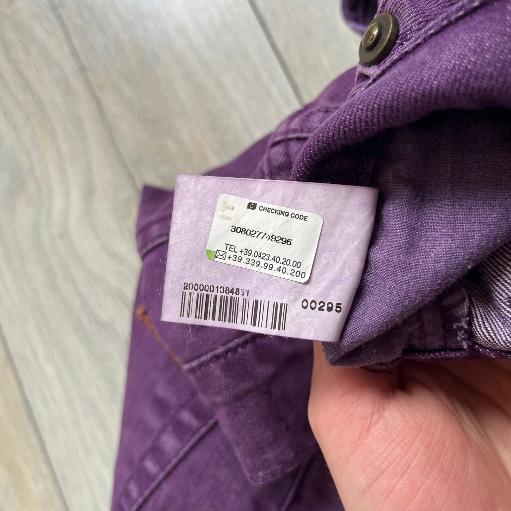 Just Cavalli 2010s Purple Slim Jeans are slim-fit denim jeans finished in a full purple colorway. The pair features classic front and back pocket construction, branded metal button closure, and small metal stud details on the pockets. Additional details include a rear leather Just Cavalli logo patch, interior Just Cavalli tag, and original paper tag.