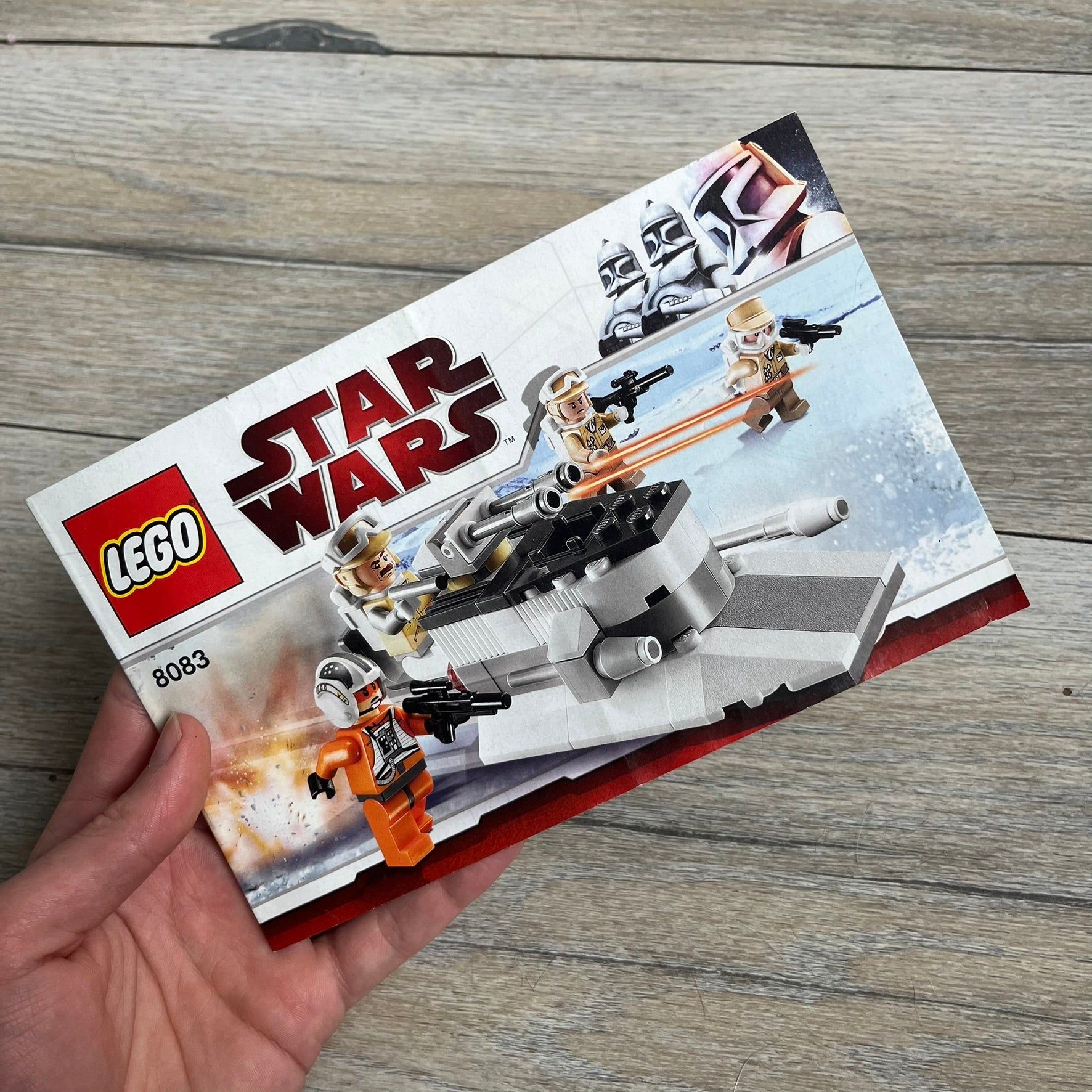 LEGO Star Wars 8083 Rebel Trooper Battle Pack Set is a 2009 release containing 79 pieces. The set includes four minifigures: Zev Senesca, a Hoth Officer, and two Rebel Soldiers in cold-weather Hoth gear, along with a Rebel combat speeder equipped with flick-firing missiles. It was designed to represent Rebel forces from Star Wars: The Empire Strikes Back.