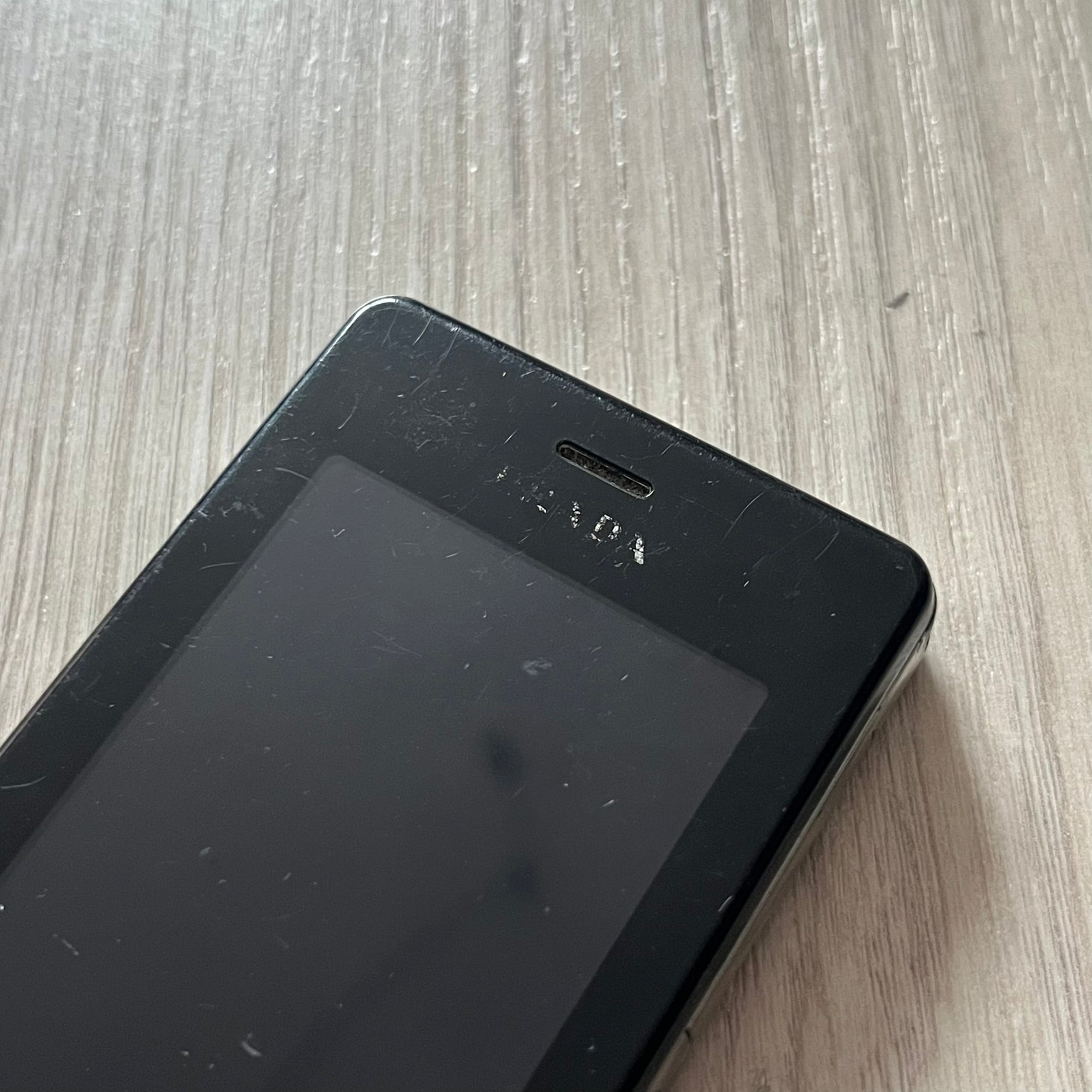 The LG Prada KE850, a groundbreaking collaboration between LG and Prada marked the world’s first capacitive touchscreen phone. Finished in sleek black with minimalist Prada aesthetics, it features media playback, Bluetooth, and expandable memory.&nbsp;