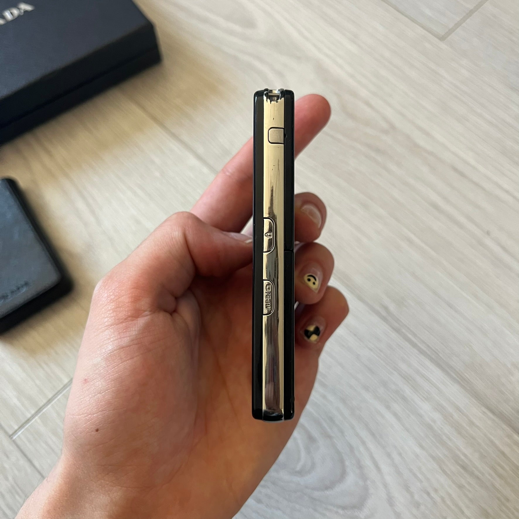 LG Prada KE850 touchscreen phone, the first of its kind with a capacitive display, designed in collaboration with Prada. Sleek black minimalist design, pre-loaded games, PDF and Office support, Bluetooth, and expandable memory. Comes complete with Prada box and leather etui - a collectible milestone in mobile fashion history.