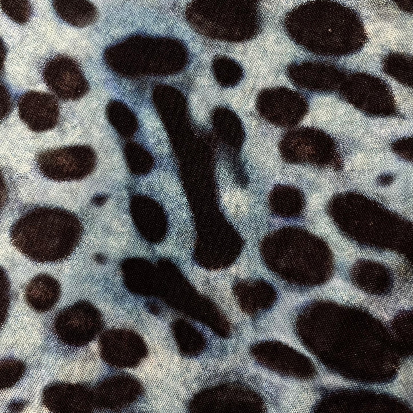 Lacoste x National Geographic AW20 Poison Dart Frog Polo features an all-over blue and black poison dart frog pattern across the fabric. The polo has black collar and sleeve hems, with a chest patch featuring the Lacoste crocodile logo in matching pattern colors.
