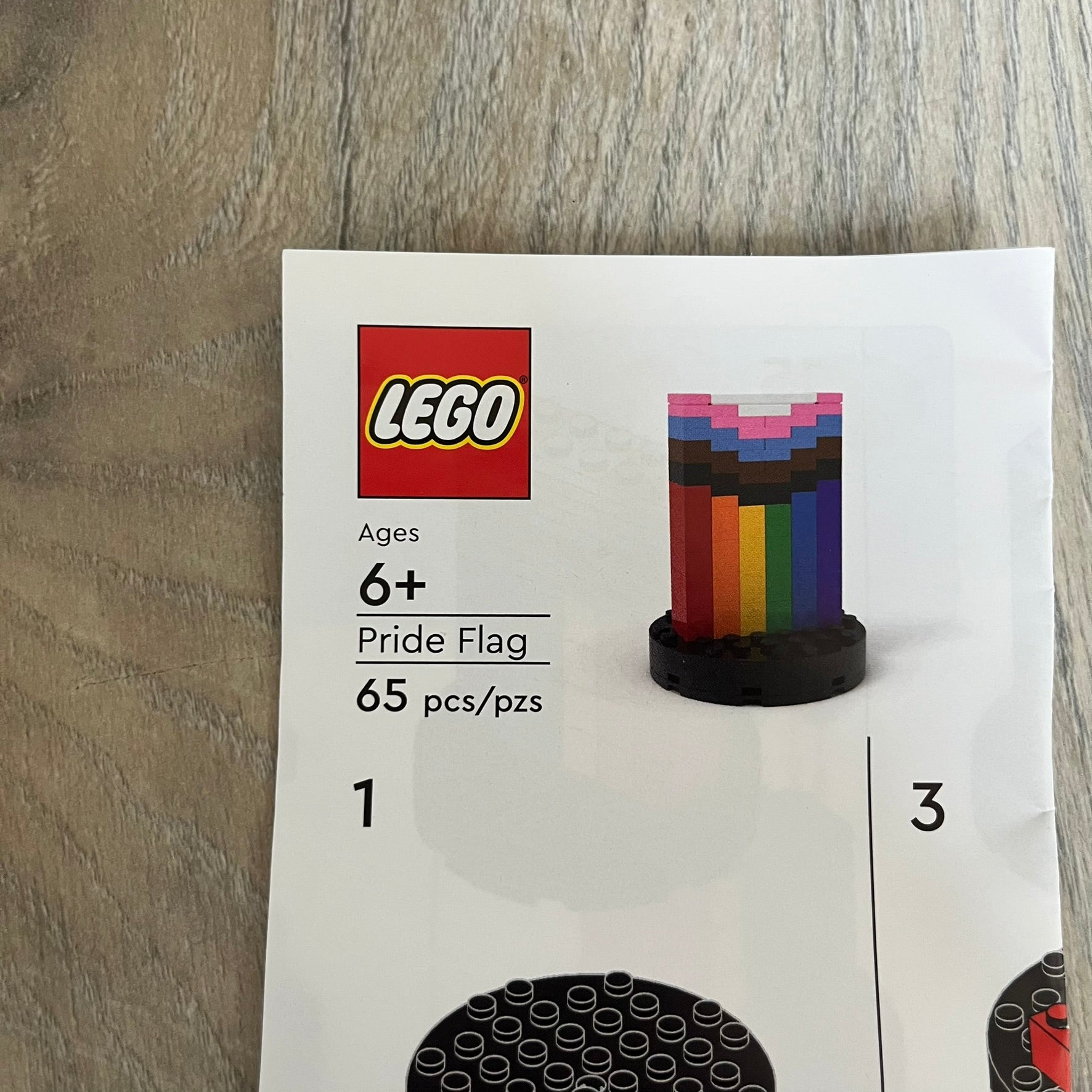 LEGO Pride Flag Make and Take Build is a limited promotional LEGO set distributed as an exclusive in-store “make & take” event and not available for retail purchase. The build forms a small standing Pride flag display model.