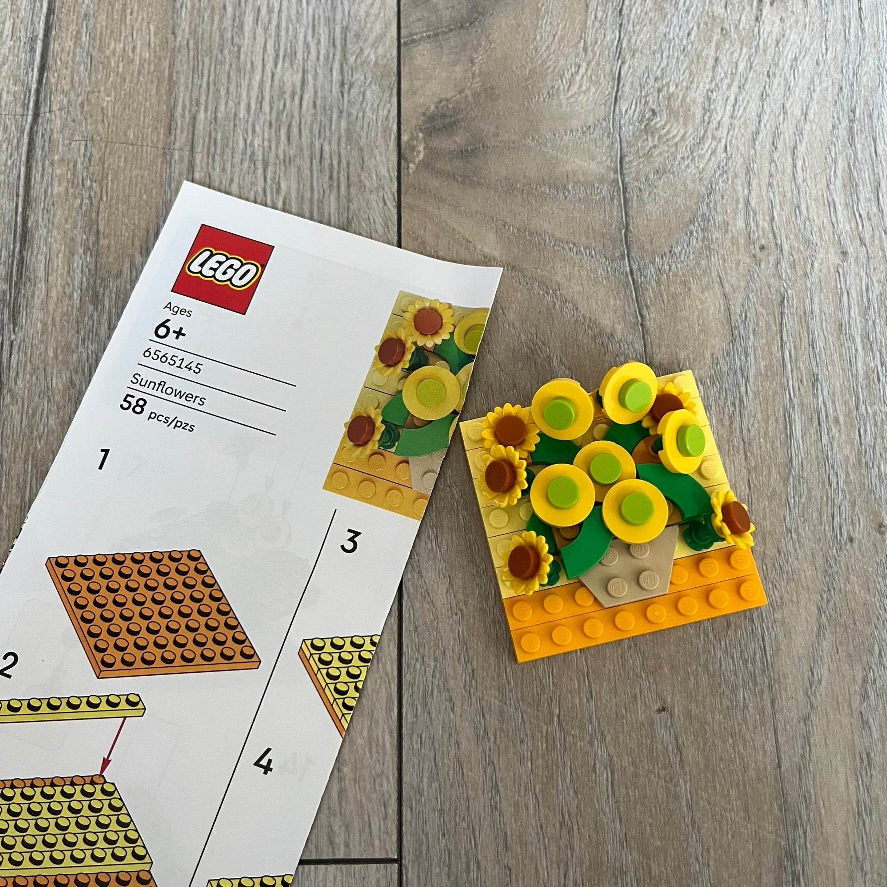 LEGO Sunflowers Make and Take Build is a limited promotional LEGO set distributed as an exclusive “make & take” event and not available for retail purchase. The model features a small 3D interpretation of sunflowers inspired by the famous painting, arranged in a way that resembles the artwork when viewed from above.