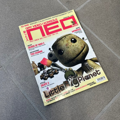 Little Big Planet Neo Plus 113 8/2008 Magazine is a discontinued Polish gaming magazine, issue 113, featuring a large Sackboy alongside smaller Sackboys on the cover with "Little Big Planet" text below. The issue includes a dedicated section on the release of LittleBigPlanet, along with coverage of Gears of War 2 and other games.