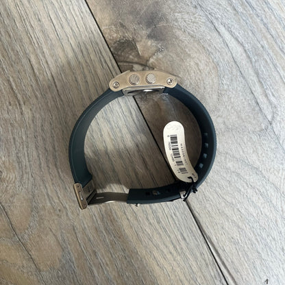 Nike Oregon Series Gray Digital Watch is a digital wristwatch featuring a rectangular display with a stainless steel frame and a dark grey rubber strap with stainless steel clasp. The watch includes four side buttons, backlight function, and displays black digital numerals, with a small Nike logo on the metal bezel. It is water resistant up to 100 meters, powered by fresh batteries, and comes with original tag and box.