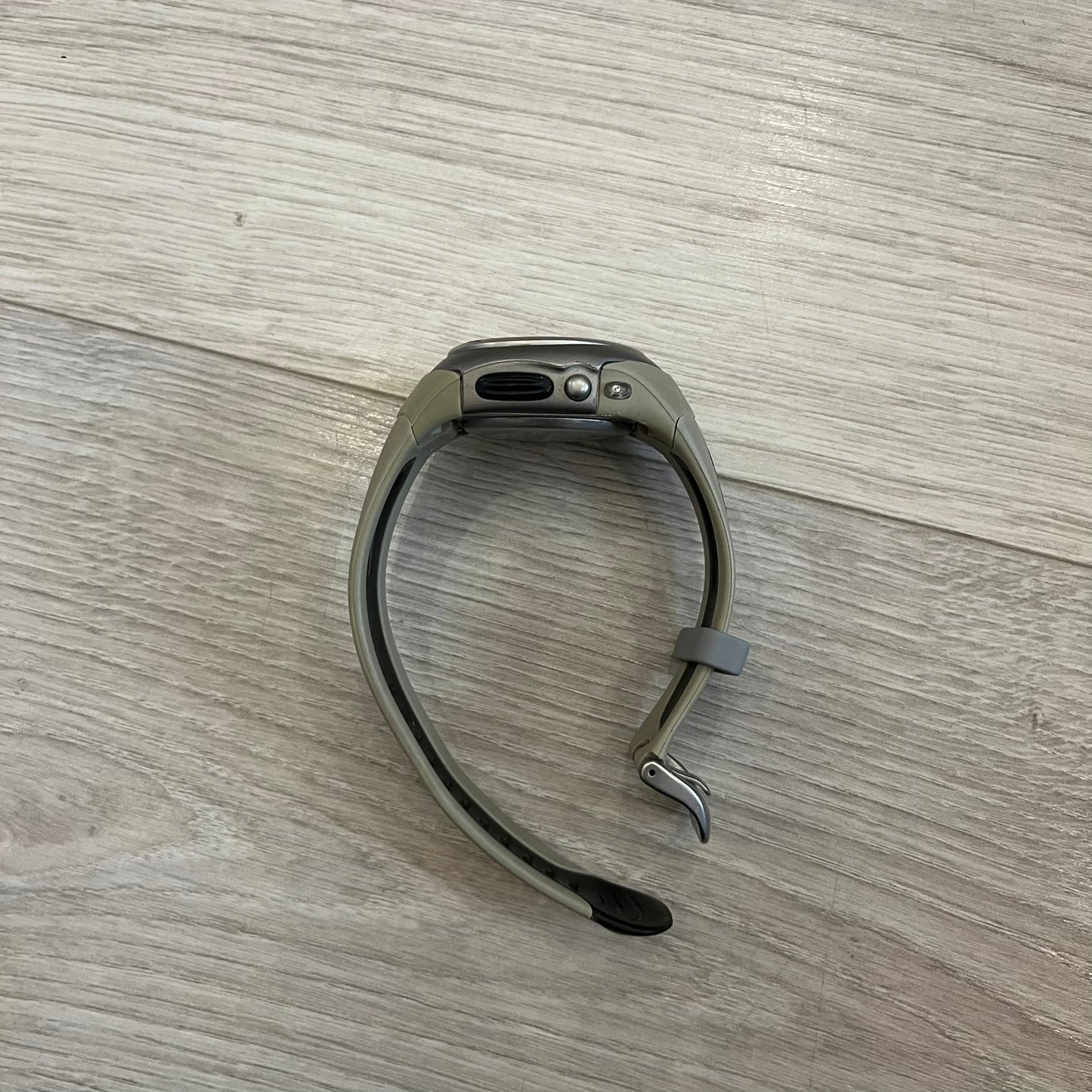 Nike Sports Chrono Cross Training Watch featuring a unique ana-digi design with a Blue Analog face. The display combines a three-hand analog setup with a curved dual-section LCD showing time, day, and mode. Water-resistant up to 50m and equipped with chronograph, timer, alarm, and dual-time functions.