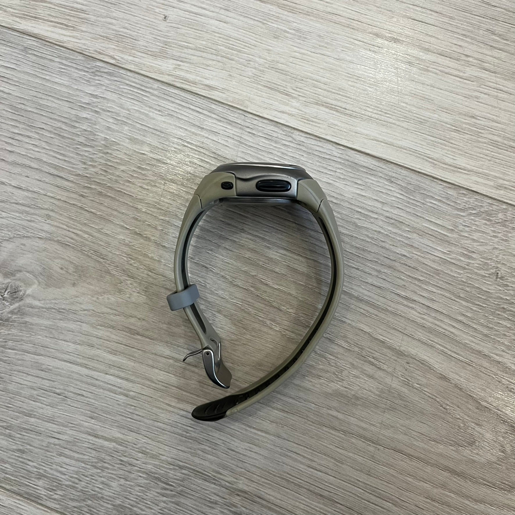 Nike Sports Chrono Cross Training Watch featuring a unique ana-digi design with a Blue Analog face. The display combines a three-hand analog setup with a curved dual-section LCD showing time, day, and mode. Water-resistant up to 50m and equipped with chronograph, timer, alarm, and dual-time functions.