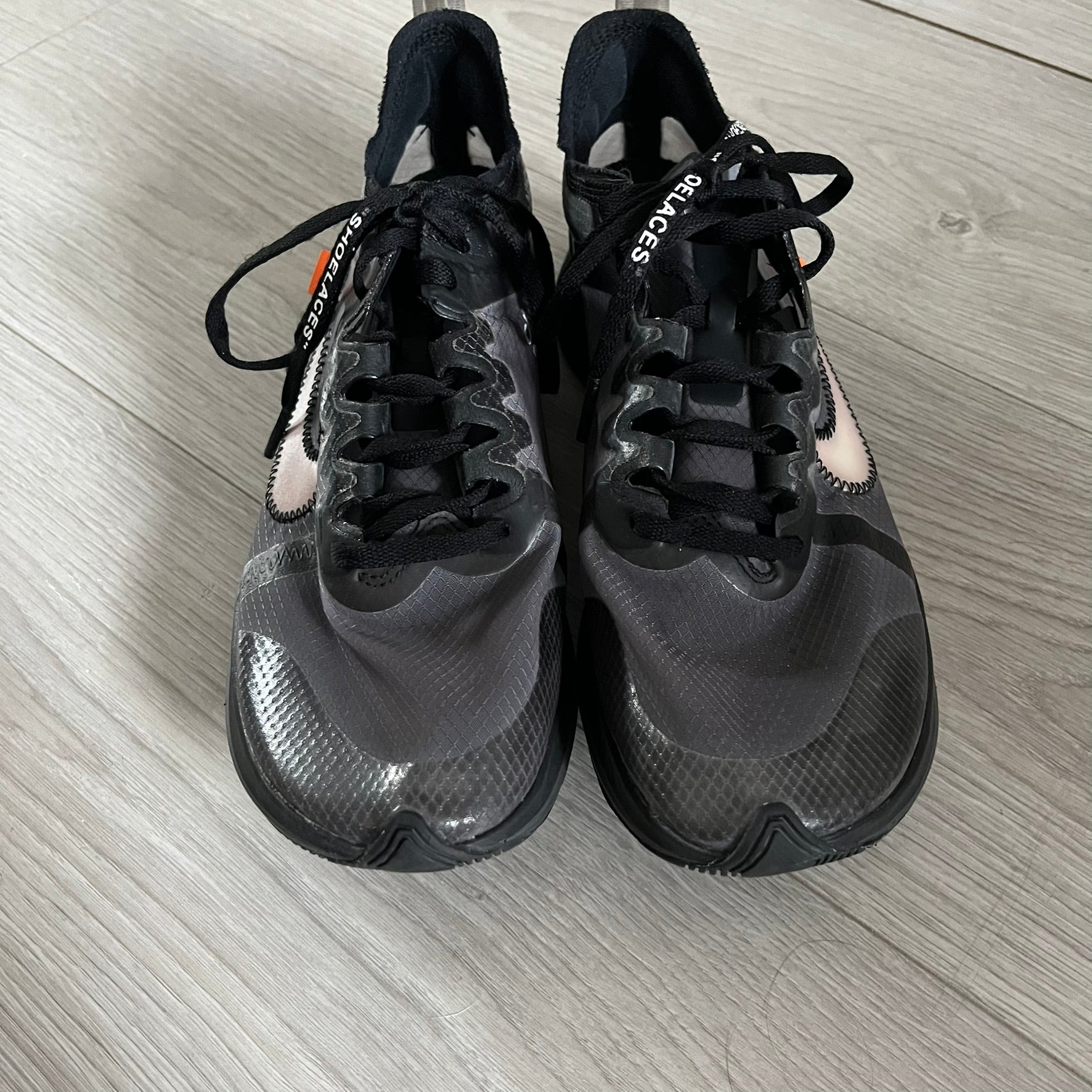 nike zoom off white black silver