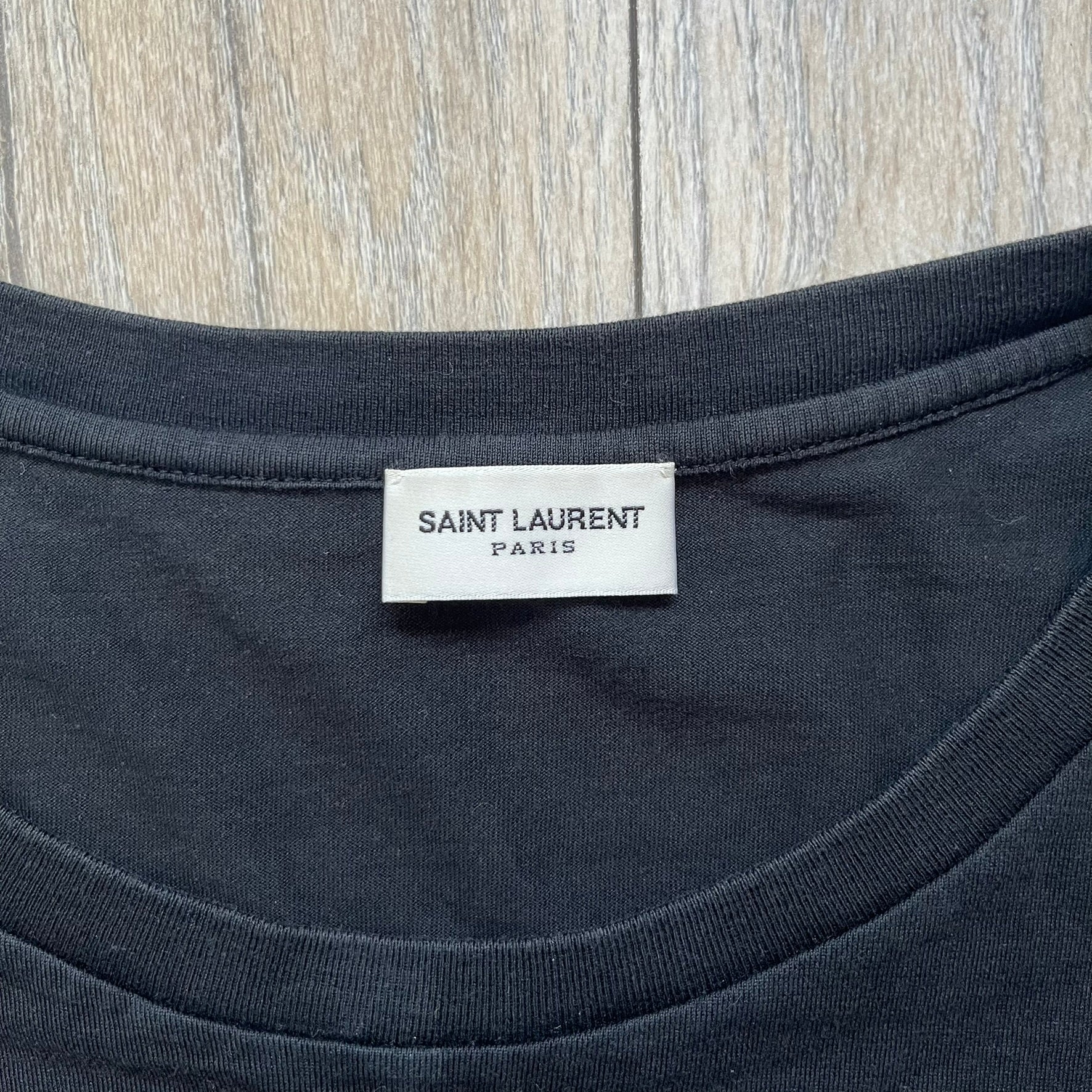 Saint Laurent 2018 Black Logo Tee – único13