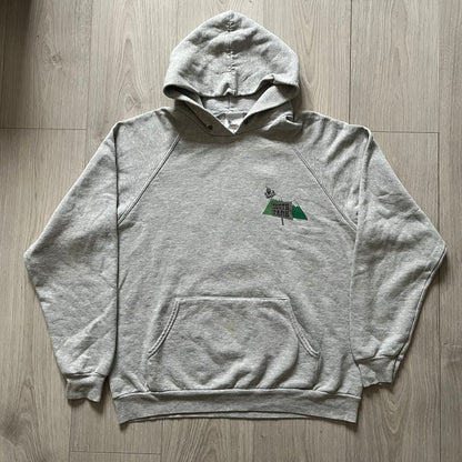 South Park “Stitched Up Kenny” Hoodie from 1998 in Gray, made on a Screen Stars blank. Features a small South Park logo on the chest and a large stitched-up Kenny graphic on the back. Vintage licensed piece from the show’s early era.