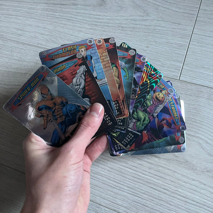 Spider-Man Heroes &amp; Villains 2008 Card Set includes 71 standard cards and 12 foil cards, stored in a collectible metal box. Originally sold with the Spider-Man Heroes &amp; Villains Collection magazine, these cards can be collected or used to play multiple official games.