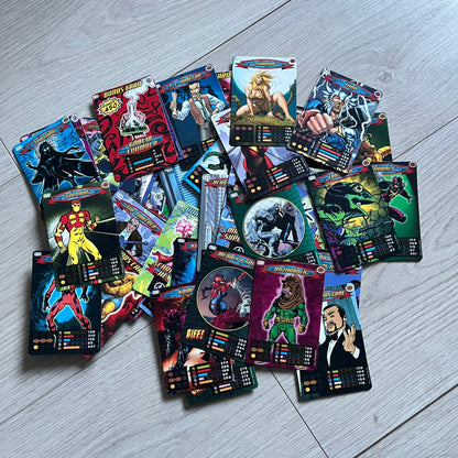 Spider-Man Heroes &amp; Villains 2008 Card Set includes 71 standard cards and 12 foil cards, stored in a collectible metal box. Originally sold with the Spider-Man Heroes &amp; Villains Collection magazine, these cards can be collected or used to play multiple official games.