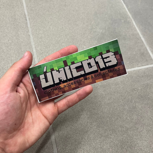 único13 Sticker Pack includes 10 random stickers selected from 17 available designs, with no repeats. The stickers were designed by us and each features a customized único13 logo matching the design.

Available designs include Casio Screen, Star Wars, D.A.R.E., Indian Motorcycle, Invincible, LEGO, Spider-Man, Minecraft, Burger King, Ben 10, Harvard, I AM MUSIC, OnlyFans, Chrome Hearts, Supreme, Único13 Logo, and Corona.

Made from Polyethylene Terephthalate and suitable for indoor and outdoor use. These sti