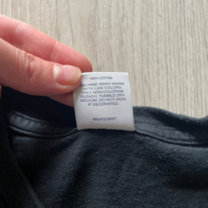 Supreme Chart SS18 Black Tee released on February 15, 2018, as part of the Spring/Summer 2018 collection. Made from 100% cotton, it features a multicolored horizontal bar graph on the front ranking “Supreme” above various themes like death, love, and money.