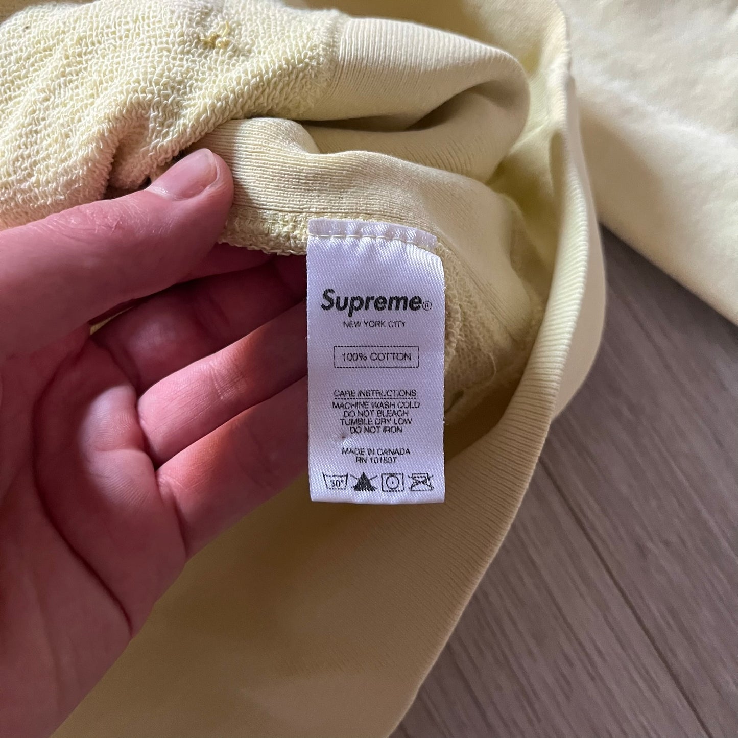 Supreme Classic Logo SS15 Yellow Hoodie