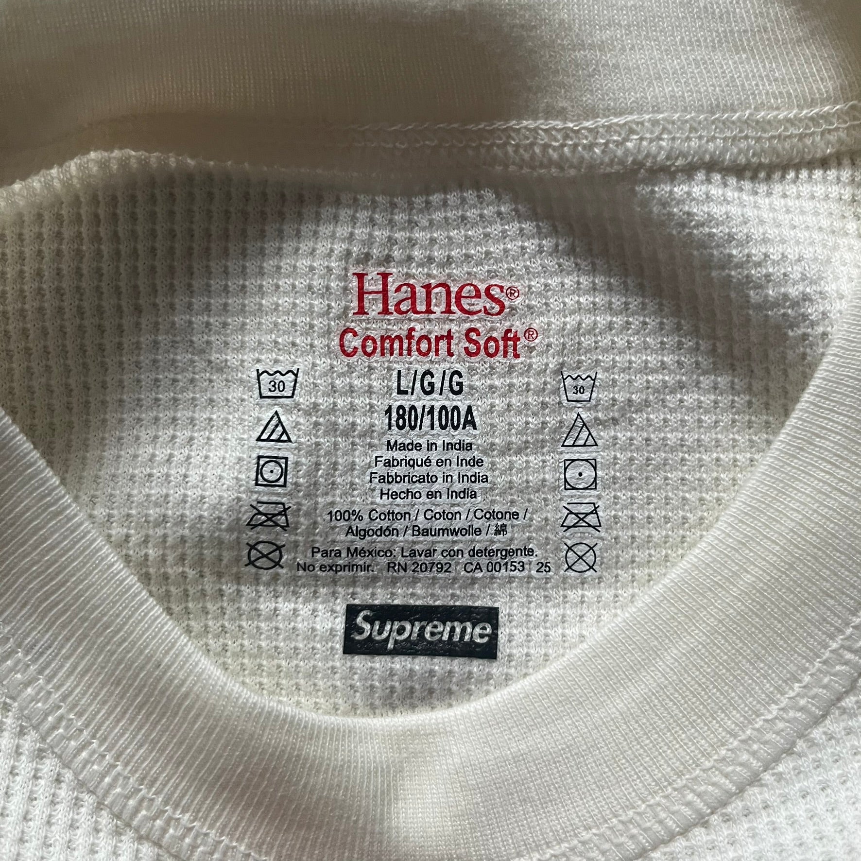 Supreme Hanes Bones Thermal Crew FW25 (1 Pack) Natural – único13