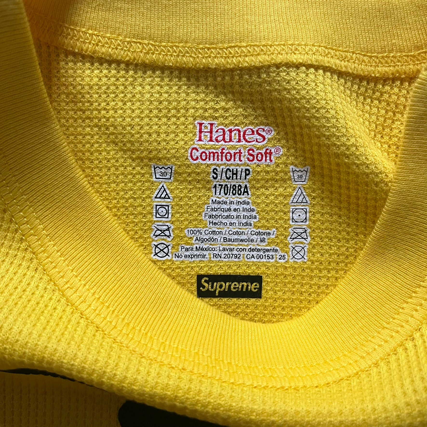 Supreme Hanes Bones Thermal Crew FW25 (1 Pack) Yellow – único13