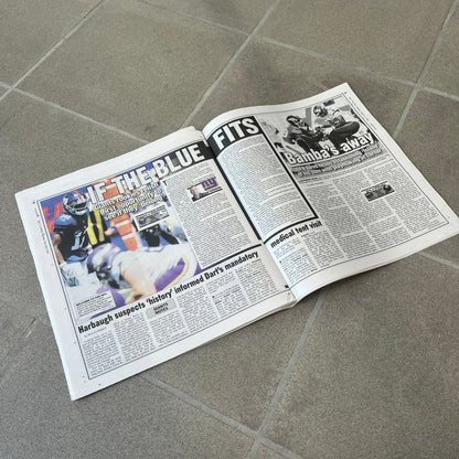 Supreme New York Post Newspaper “Metro Edition” from Fall/Winter 2026, released on August 17th, 2026. Features the features a religious statue with iconic Supreme box logo printed on it. On the back there's a "Deliver US From Evil". Includes the full original newspaper, with only the cover designed by Supreme.