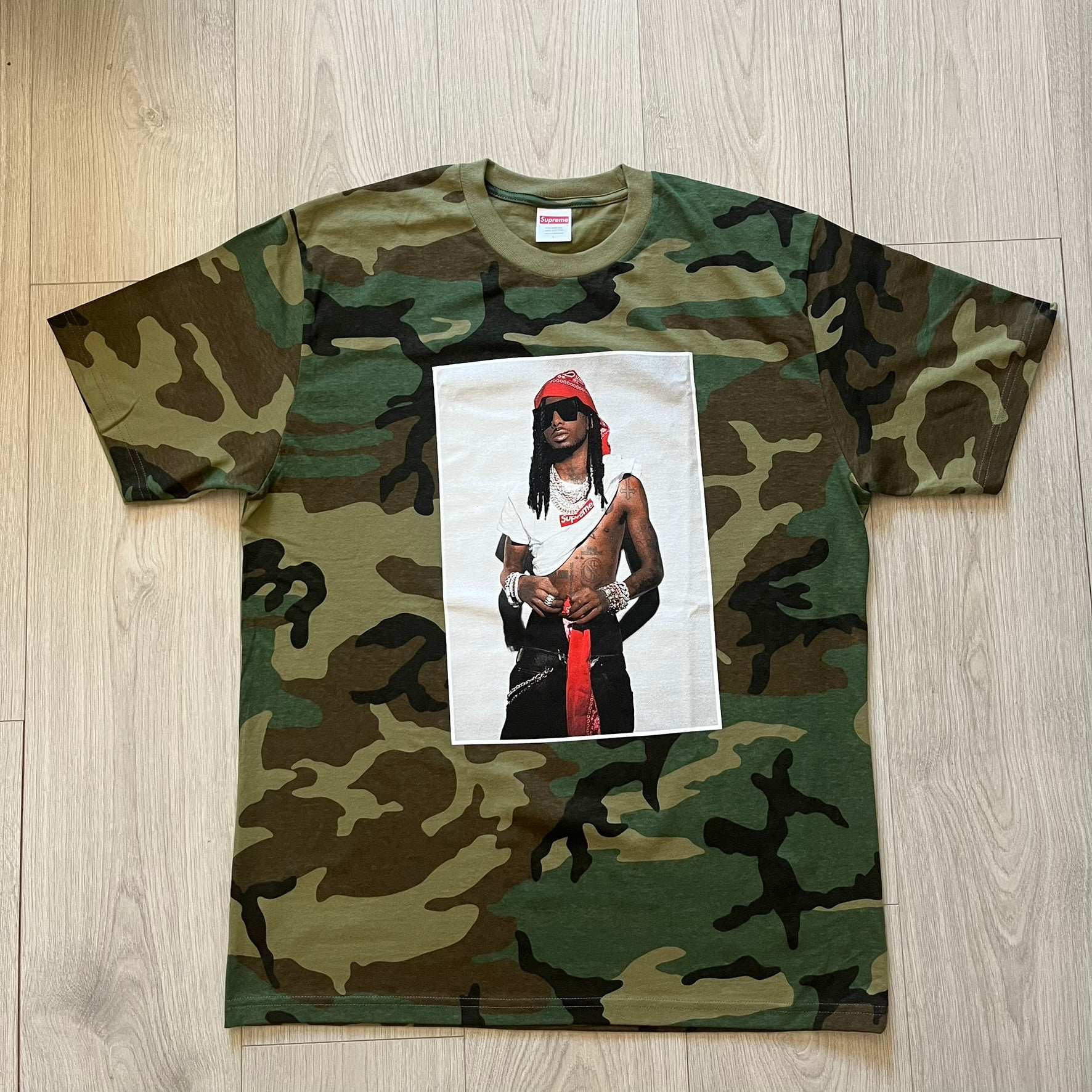 Supreme Playboi Carti Photo Tee Woodland Camo – único13