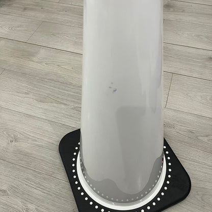 The Supreme Traffic Cone FW25 White features a clean white PVC body with a classic red Supreme box logo on the lower front. Designed for display purposes only, it sits on a black base and is not intended for use as a functional traffic marker. Released on October 16, 2025.