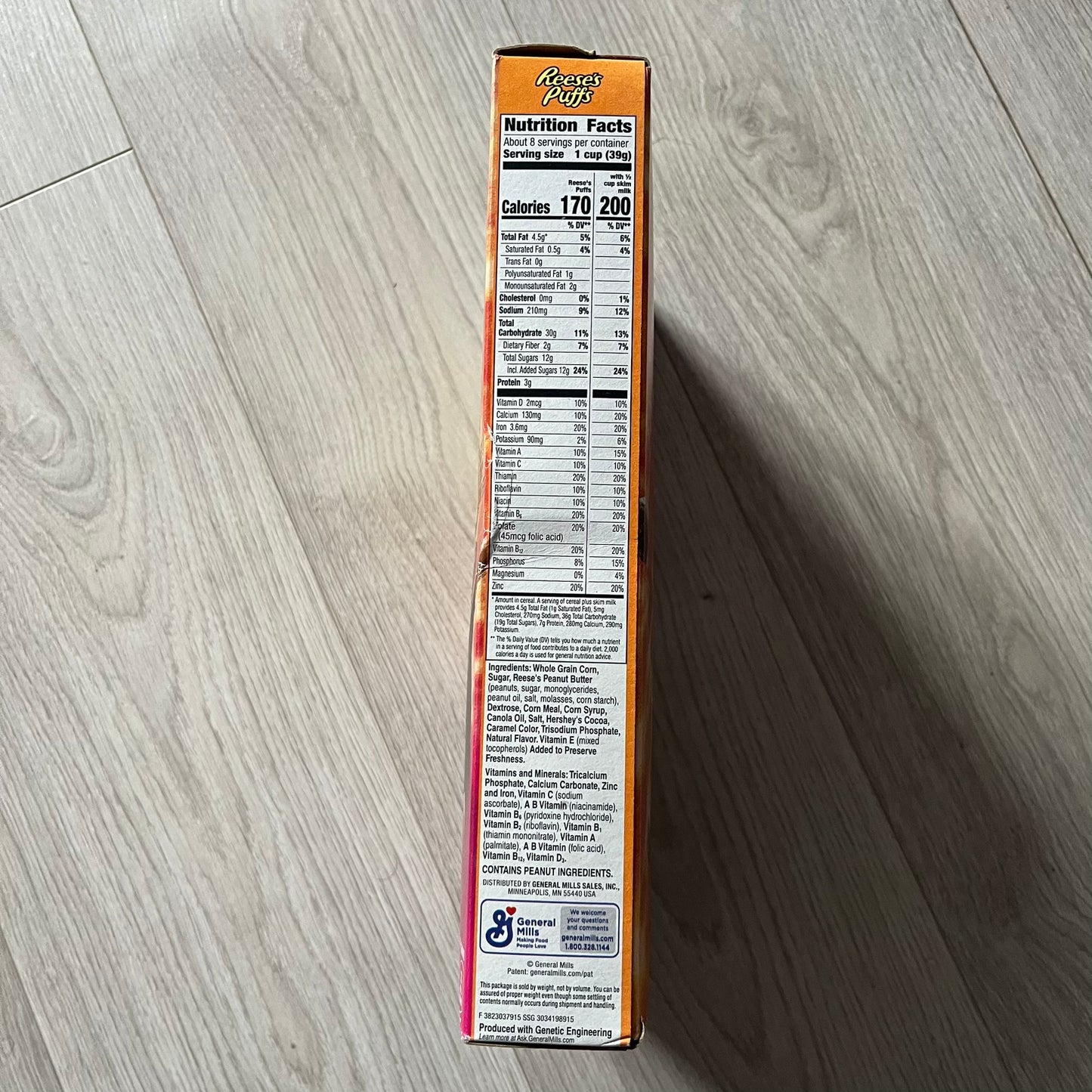 Travis Scott x Reese’s Puffs Cereal released in 2019 as a collaboration between Travis Scott and General Mills. The limited-edition box features the rapper on the front with his arms spread behind a bowl of Reese’s Puffs, and an action figure graphic on the back with the Cactus Jack logo. Originally sold at Target and Walmart, this collector’s item is not fit for human consumption.