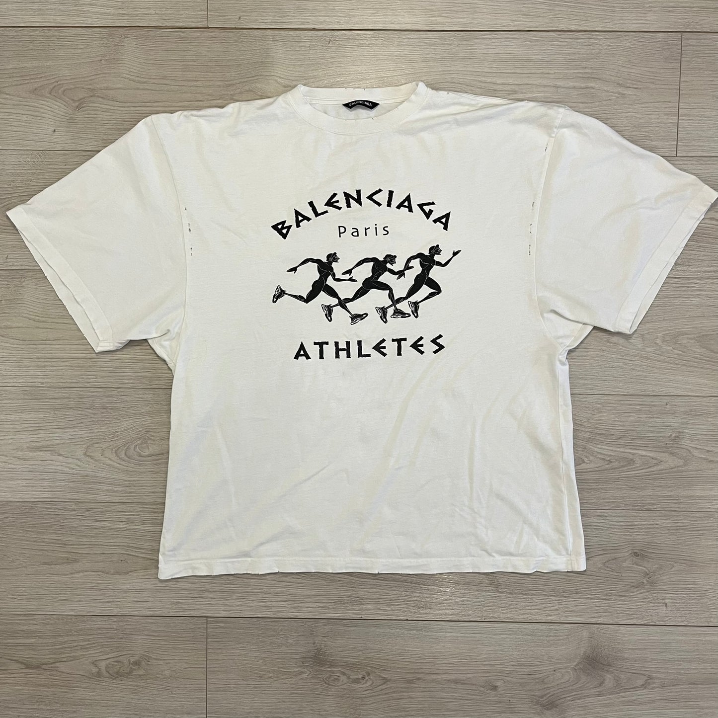 balenciaga paris athletes distressed tee