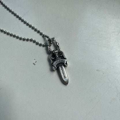 chrome hearts dagger #10 zipper silver ball necklace