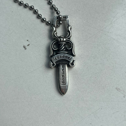 chrome hearts dagger #10 zipper silver ball necklace