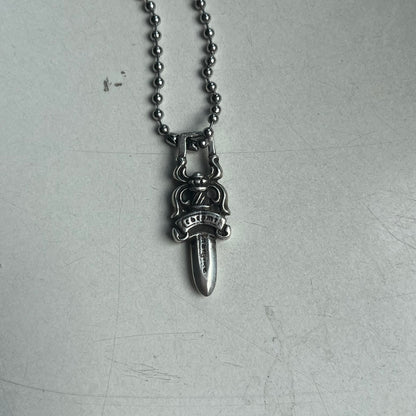 chrome hearts dagger zipper silver ball necklace