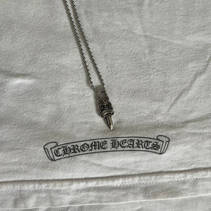 chrome hearts dagger zipper silver ball necklace used