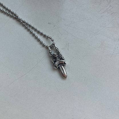 chrome hearts dagger zipper silver ball necklace
