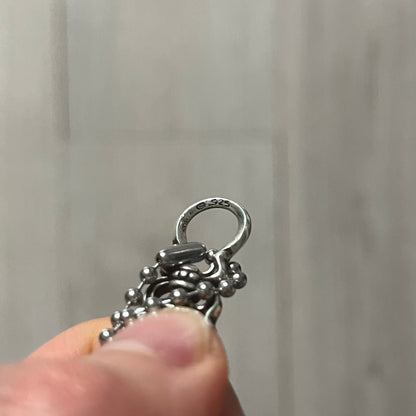 chrome hearts dagger zip up silver ball necklace