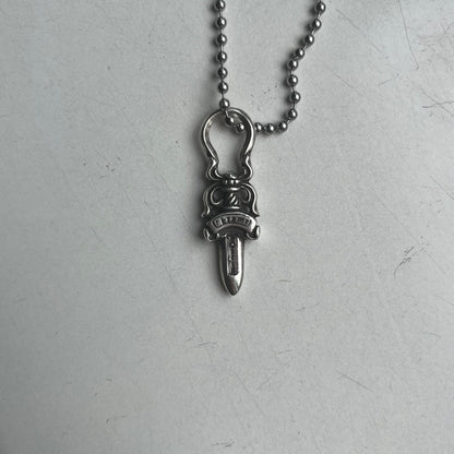 chrome hearts dagger zip up silver ball necklace