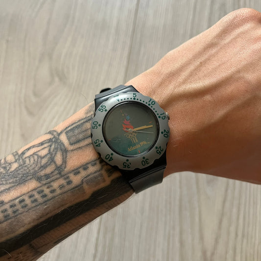 mcdonald's atlanta 1996 olympics analog watch black