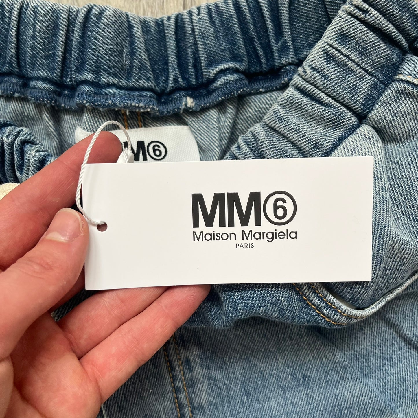 mm6 maison margiela denim shorts