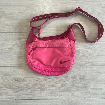 nike nylon sling bag pink