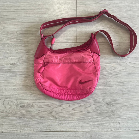 nike nylon sling bag pink