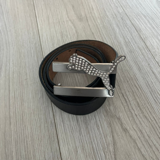 puma rhinestone leather belt
