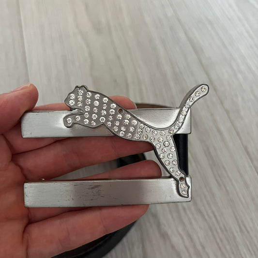 puma rhinestone leather belt
