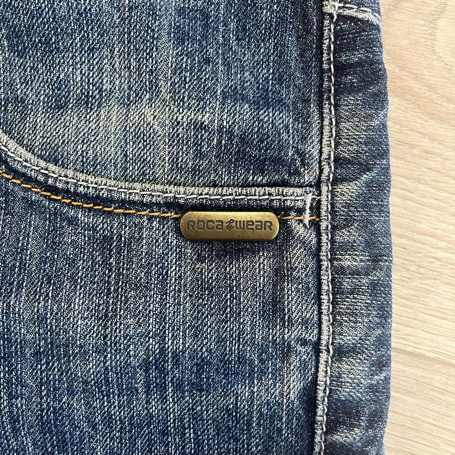 rocawear embroided denim shorts