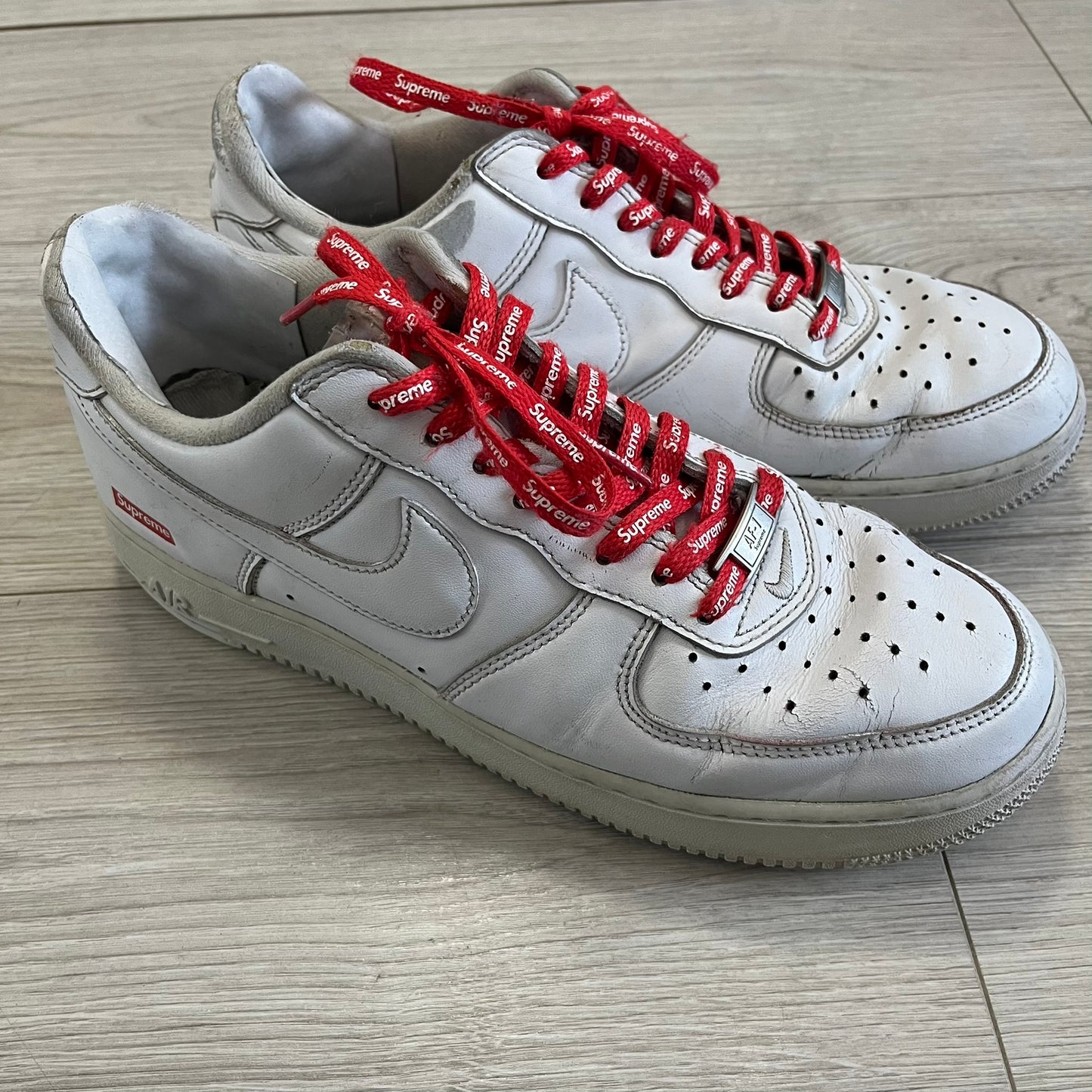 supreme air force 1 low white