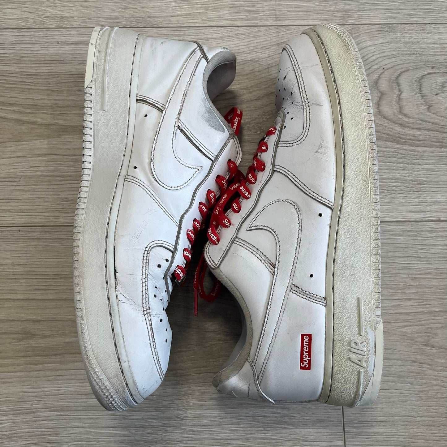 supreme air force 1 low white
